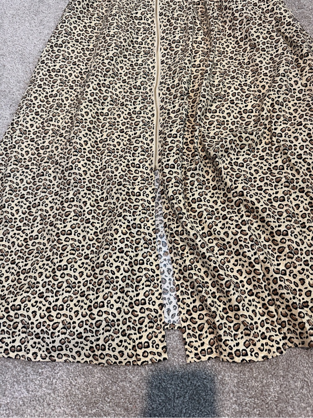 Jodifl Sleeveless Zip-Front Leopard Print Midi Dress - Beige & Black - Picture 2 of 10